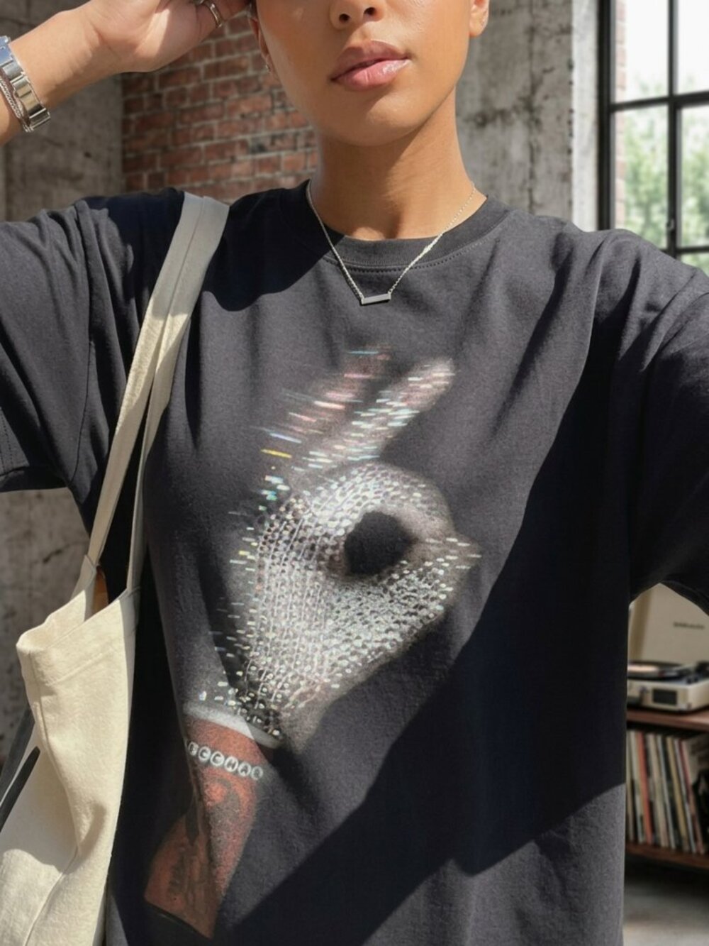 Vintage Disco Ball Graphic Tee Y2K Aesthetic Oversized Streetwear Shirt